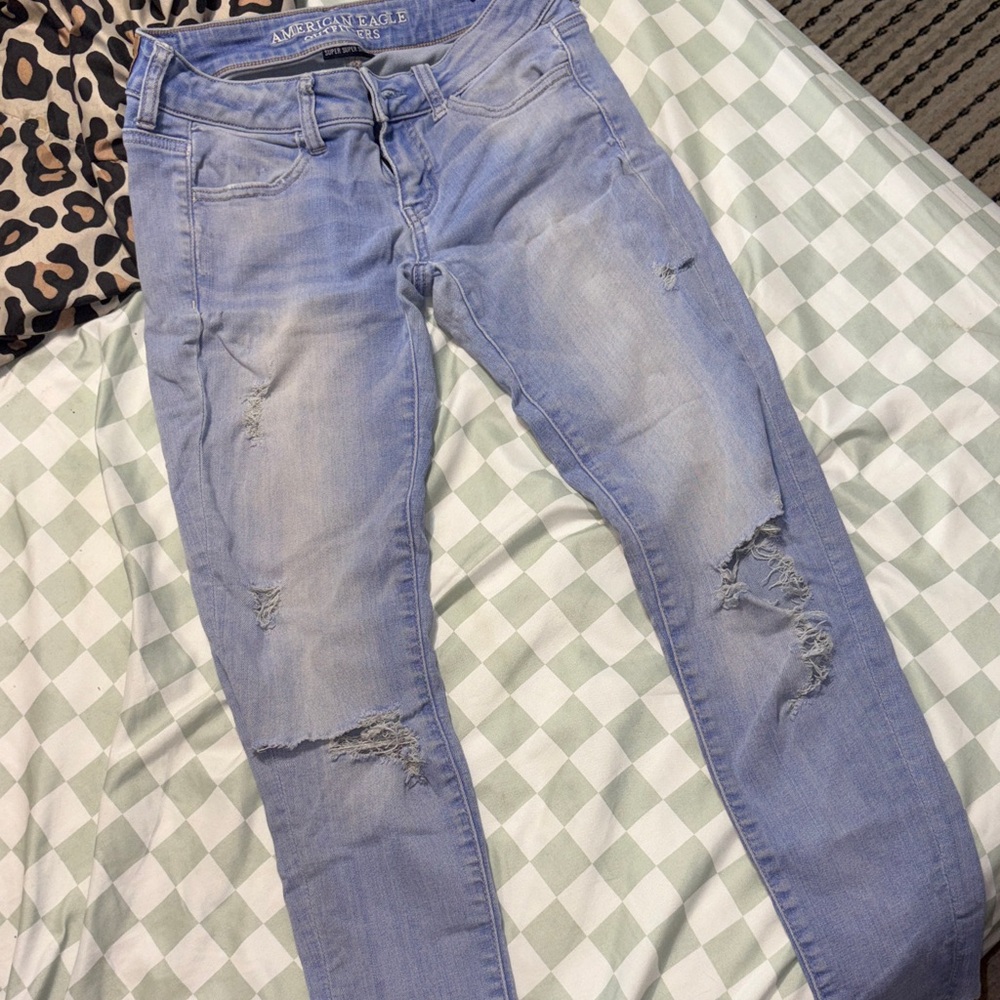 Light Blue Distressed Women Jeans